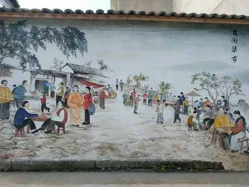 古代的大街上商人们行人们成群结队