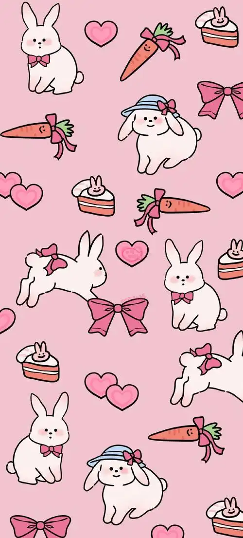 92小兔子碎花平铺壁纸9378937893画师@不要喂我菠菜#手机