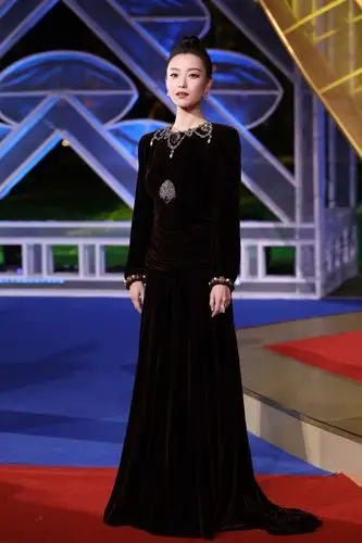倪妮的丝绒裙,章子怡皮草配礼服!冬天走红毯也能美丽不冻人