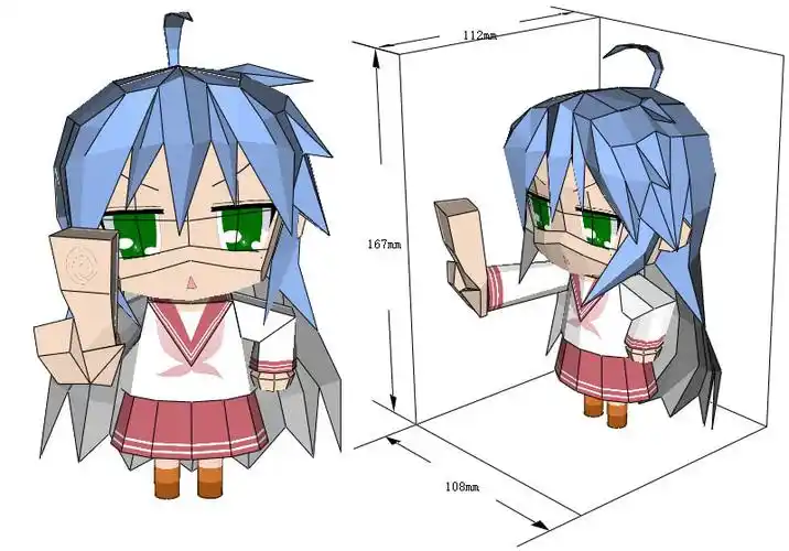 幸运星泉此方3款纸模型