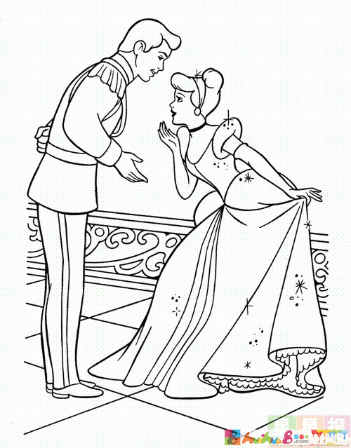 王子亲公主的简笔画