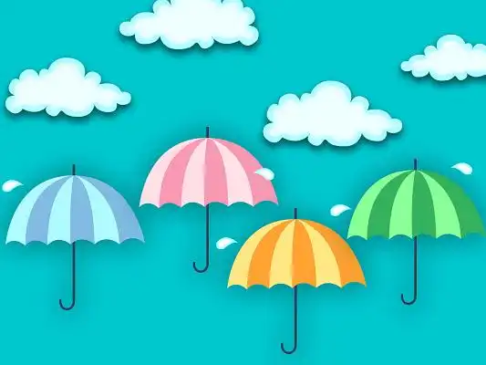 手绘卡通雨伞背景原创插画海报