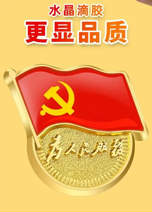 党徽标准型党章徽章胸徽胸针2021年新版胸章为人民服务党员佩戴别针