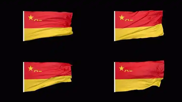 4k中国人民解放军八一旗火箭军军旗_3840x2160_高清视频素材下载(编号