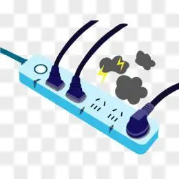 卡通手绘坏掉的插座免抠素材