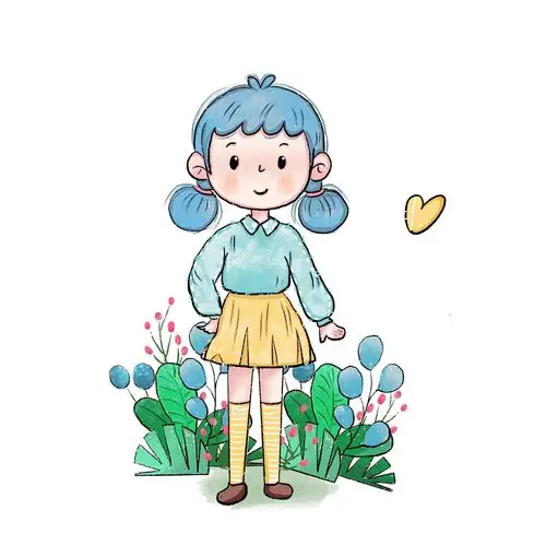 可爱女生全身手绘图