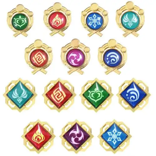 游戏原神周边稻妻璃月蒙德神之眼七元素徽章夜光金属玻璃胸针