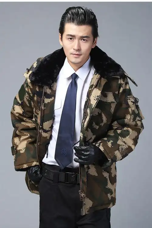 07式武警迷彩大衣陆军冬季荒漠海军海洋迷彩大衣劳保棉大衣男防水防寒