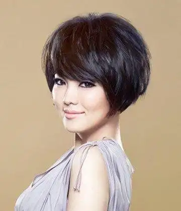 圆脸蘑菇头发型图片 适合圆脸的蘑菇头短发发型(3)