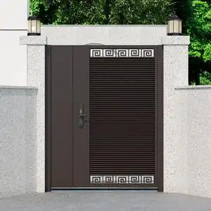 中式铝合金不锈钢别墅双开门铁艺庭院大门户外简约乡村院子花园门