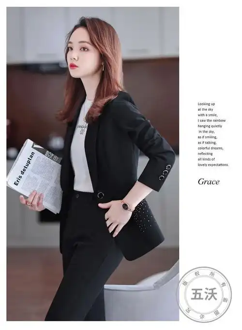 女装套装小西装女神范上镜新闻主持人正装女时尚气质西装套装修身西服