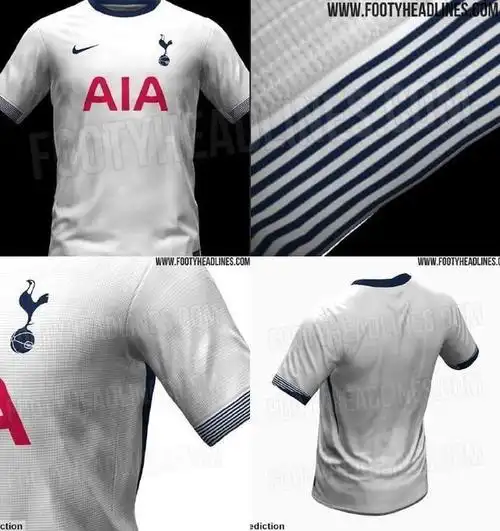 热刺新赛季主场球衣谍照风格简洁衣袖有条纹装饰