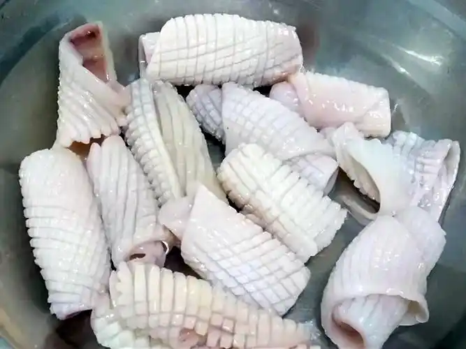 原来是这样.炒出来的鱿鱼卷品相不错