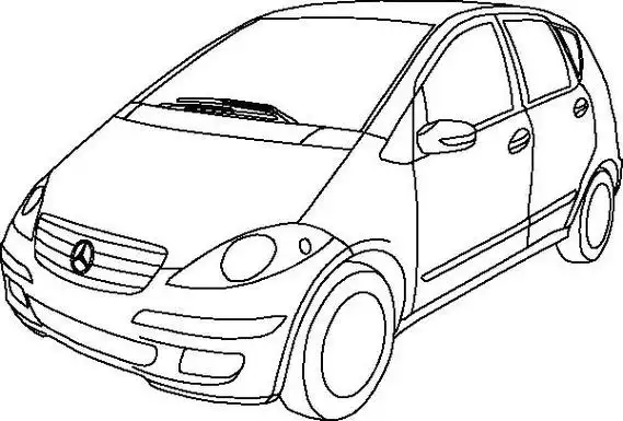 手绘效果图发布梅赛德斯奔驰a级轮廓剪贴画奔驰汽车简笔画汽车简笔画