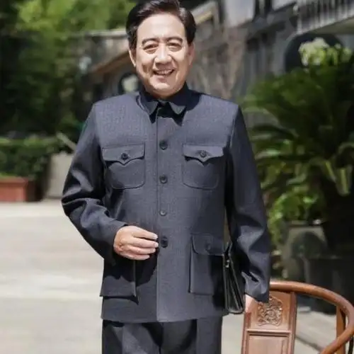 sh春秋款高档中老年男士中山装上衣外套民族服饰爸爸爷爷休闲装礼
