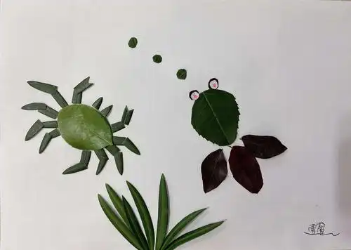 手工作品:树叶贴画 创意满满 潜力无限
