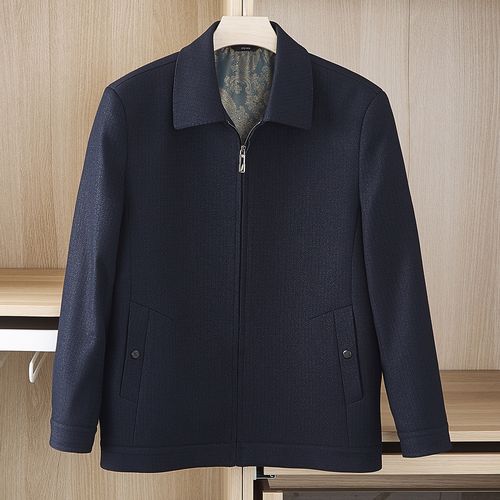 hlcoman男士夹克 hlcoman爸爸秋装外套男中年男装中老年人翻领夹克男