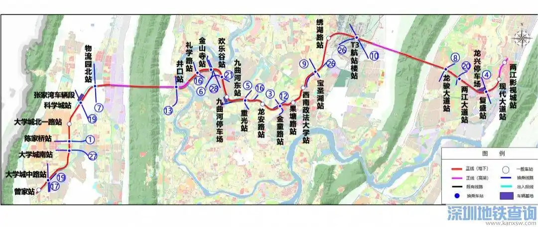 重庆轨道交通15号线二期站点名单 - 地铁查询网