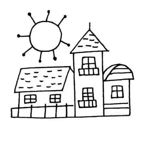 楼房的简笔画学校楼房的简笔画