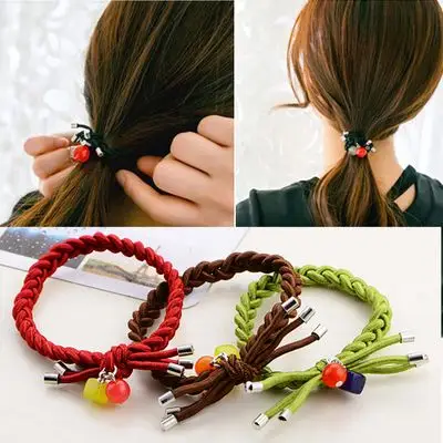 韩国手工编织小圆球手链头发饰品 皮筋头绳头饰 韩版手环发绳发圈