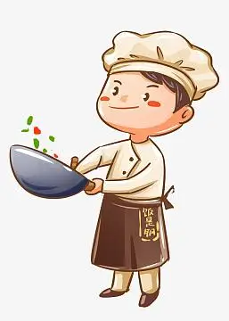 卡通厨师饭是钢