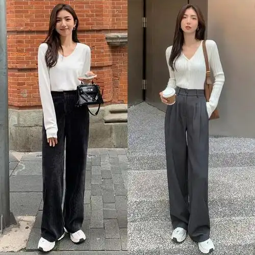 今年流行的阔腿裤搭配什么上衣(穿阔腿裤的时候)(11)