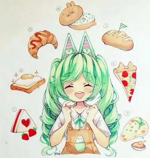 马克笔手绘素材可爱的女孩