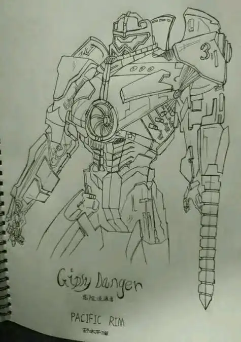 环太平洋里的危险流浪者简笔画突袭者机甲简笔画环太平洋怎么画机甲简