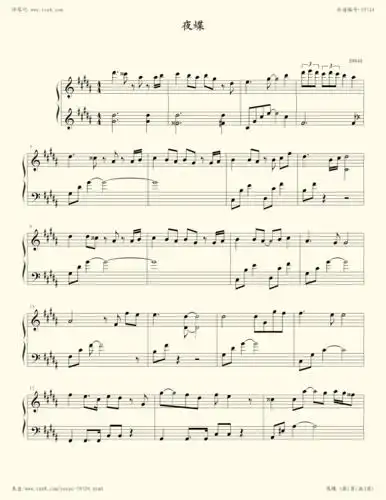 钢琴谱夜蝶