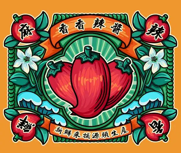 辣椒酱插画包装|插画|商业插画|元气小刘 - 原创作品 - 站酷 (zcool)