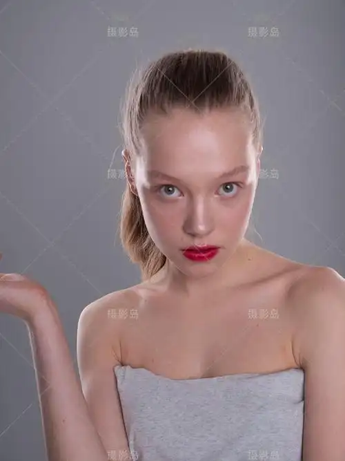 ps妆面照摄影后期中性灰高低平双曲线磨皮练习素材,商业精修raw原片