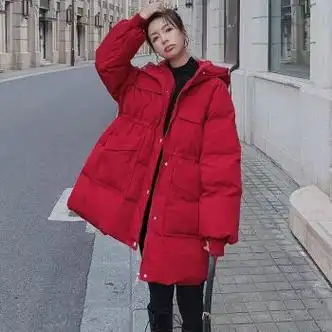 兰芙伦过年衣服套装女新年战袍本命年红色冬季新款连帽外套毛衣牛仔裤