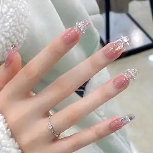 【手工穿戴甲】闪亮链条美甲假指甲贴片小红书同款纯欲显白中长款