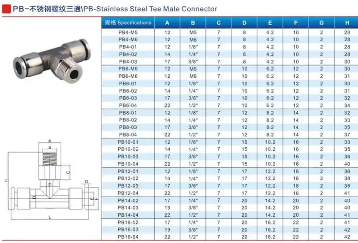 快插三通pe气动快插三通管接头 气管快速三通元件 胶管快插三通规格:1