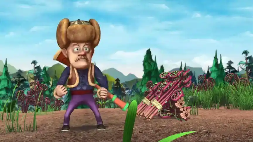 大战蕨菜地!光头强为了能填饱肚子,和熊大熊二激烈争夺