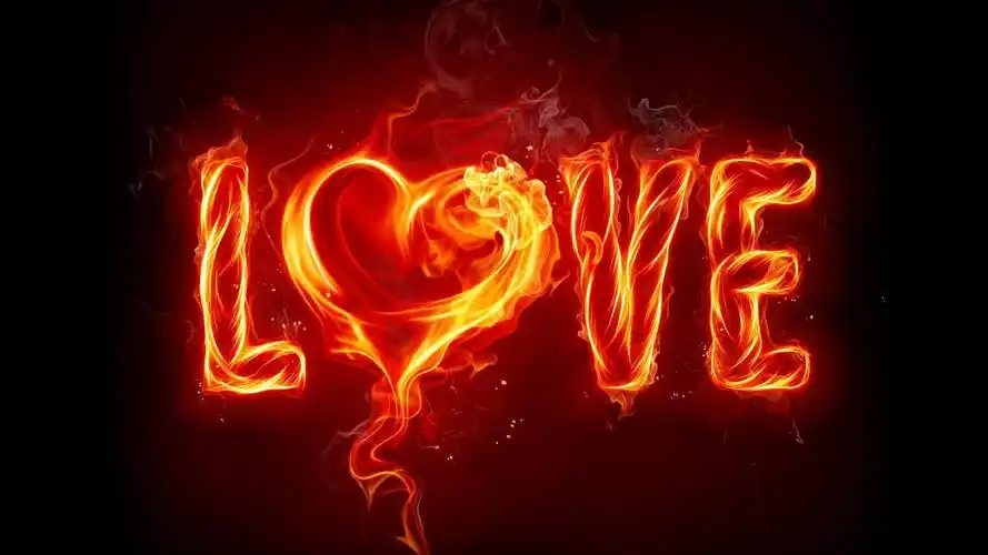 文字酷炫love火焰文字控壁纸