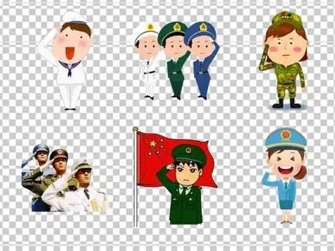 中国海陆空军卡通画简笔画