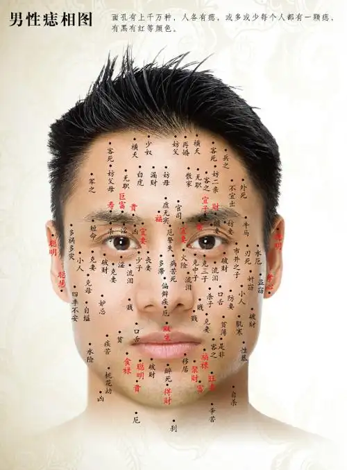 脸上长痣的面相男人女人脸上长痣面相图解大全高清大图