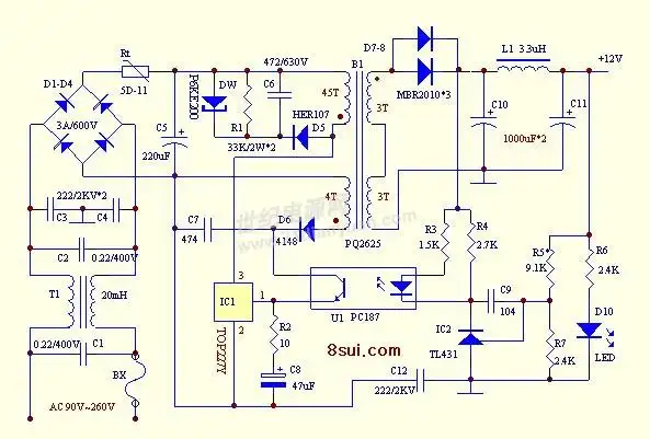 各位版主帮忙看看top227y电源(附图)
