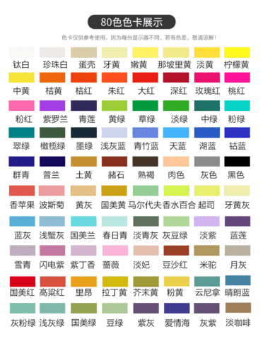 包邮 青竹果冻水粉颜料套装 30ml40色64色80色 青竹水粉颜料 单个