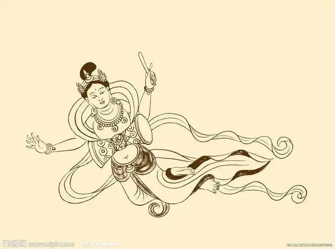 莫高窟85窟晚唐飞天伎乐图片