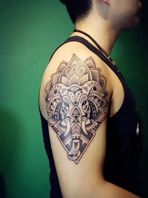 点刺象神_纹身图案手稿图片_尧 的纹身作品集