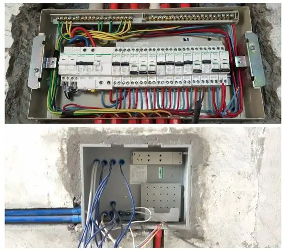 这是实物强电箱和弱电箱接线