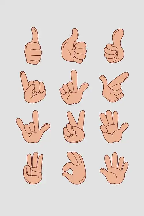 矢量手指手势元素