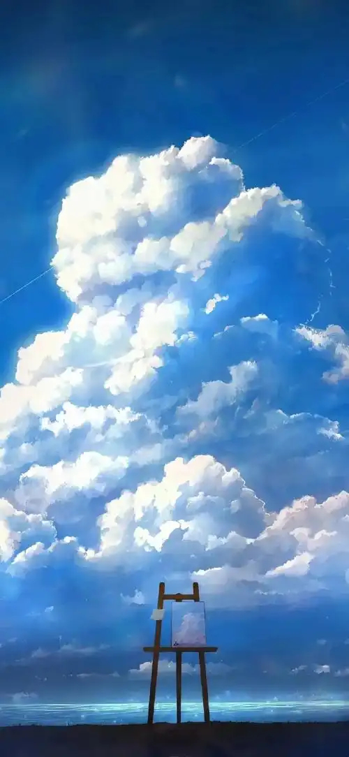 治愈系壁纸 #蓝天白云定会如期而至 #天生瞩目城市极光   - 抖音