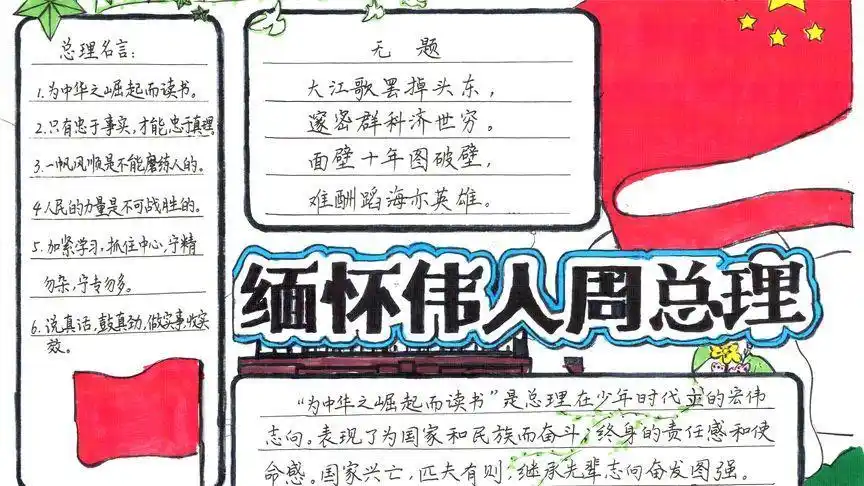 鞠躬尽瘁死而后已手抄报手抄报模板大全