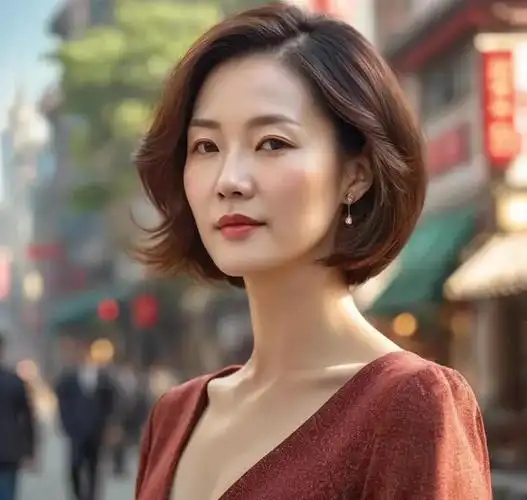 女人过了 60 岁,试试侧分微卷波波头,好看显气质