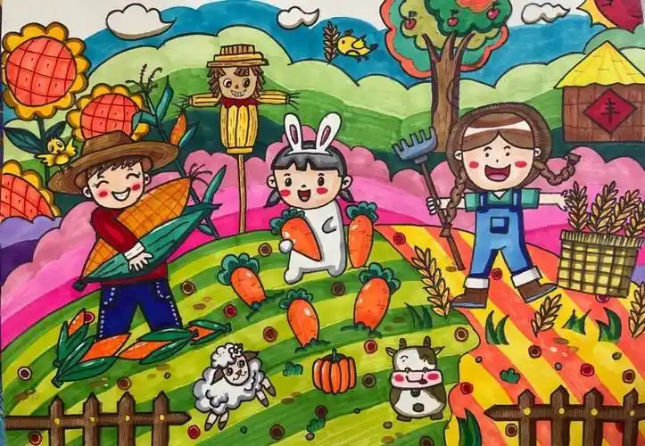 稻花香里"画"丰年,小画家们用画笔勾勒丰收喜悦!