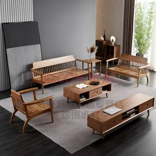 家具 全套 橡木沙发 北欧实木沙发冬夏两用白蜡木小户型新中式现代