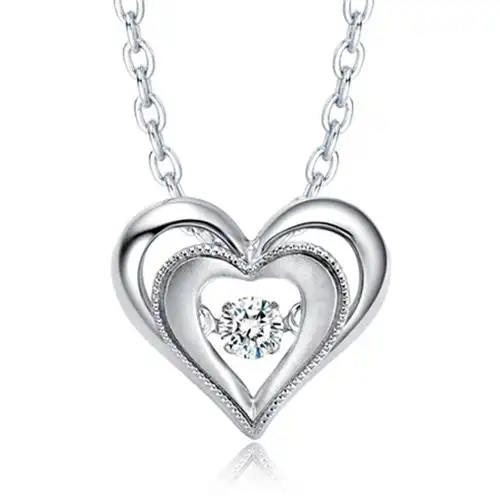 ctf周大福浪漫爱心18k金钻石吊坠u126765